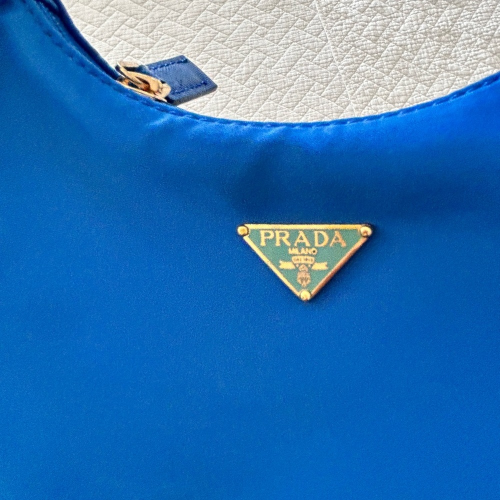 Auth PRADA Logo Mini Shoulder Bag Blue Nylon - Picture 3 of 10